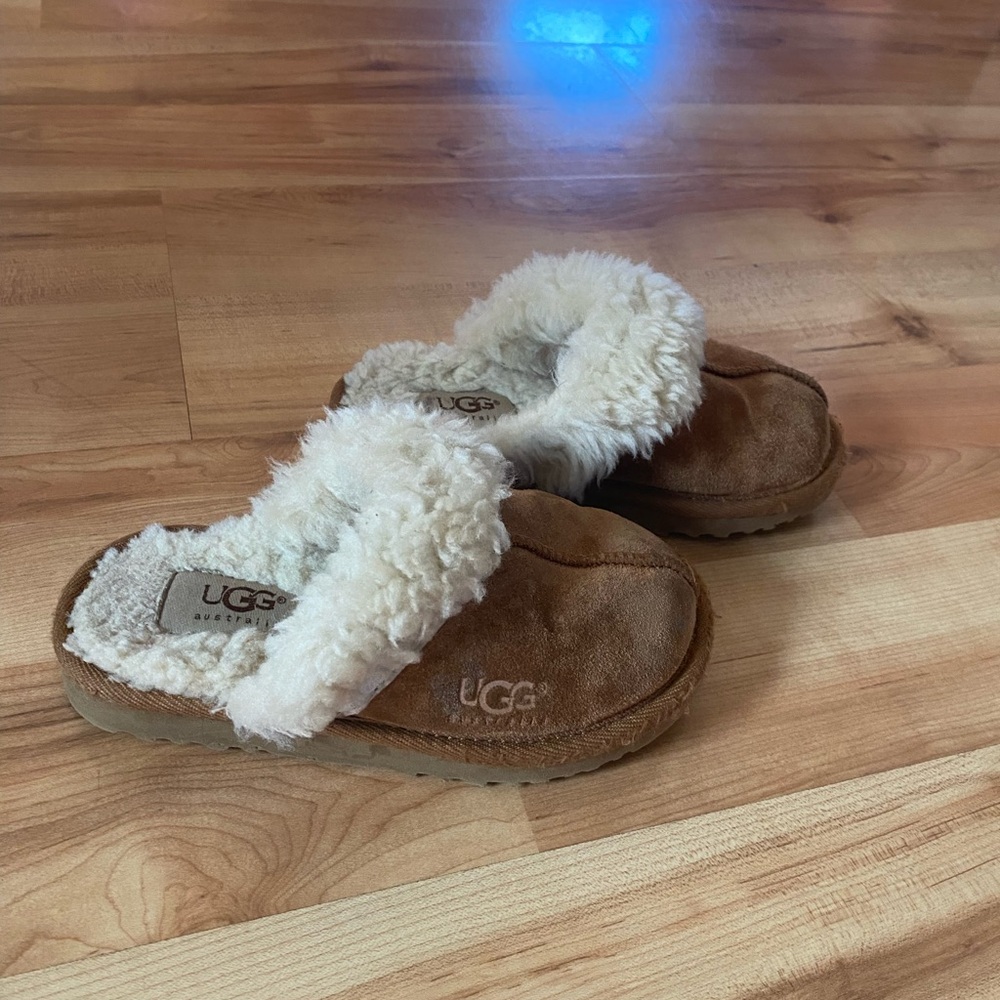 UGG Brown and Cream Cozy Slippers
